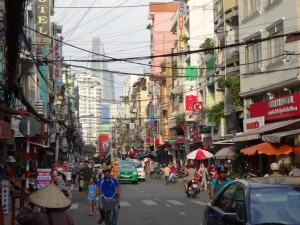 Street we stayed on in HCMC - Check out the Vietnam telecom