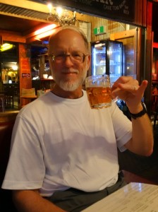 Dad's small beer in Port Douglas