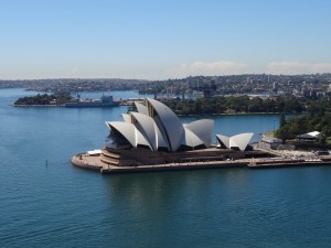 Opera house from my spot on the bridge pylon