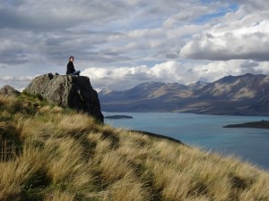 Nicole and Lake Tecapo from St. John Observatory