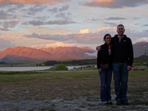 Sun setting at Lake Tecapo after dinner