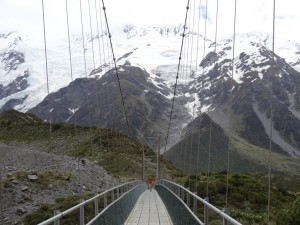 Swing bridge on the Hooker Valley Track