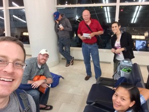 Selfie at JFK: Waiting for our flight