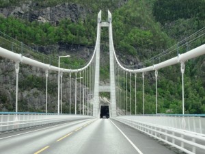 Crossing a bridge into a tunnel