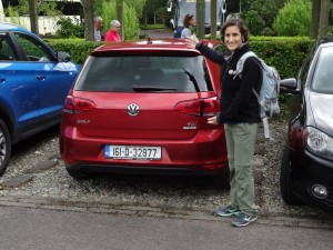 Nicole sizing up our TDI Golf