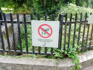 Sign at the entrance to Blarney Castle.  First time we have seen this