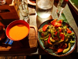 Carrot and dill soup and a salad in Cork