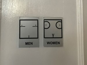 Bathroom sign at lunch